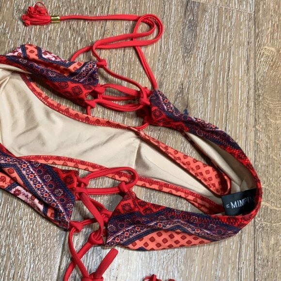 Mink pink medium BoHo print bikini bottoms/medium - Picture 5 of 8